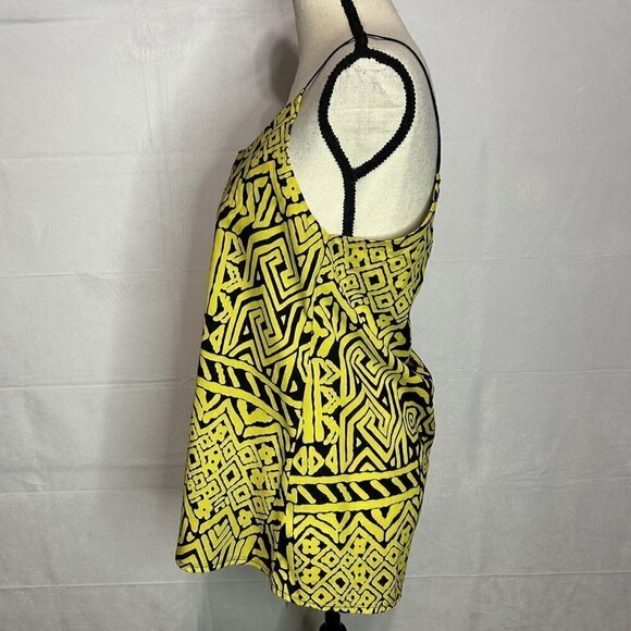 Ya Los Angeles Womens Yellow Black Scoop Neck Low Back Tank Top Sz M - Picture 8 of 8